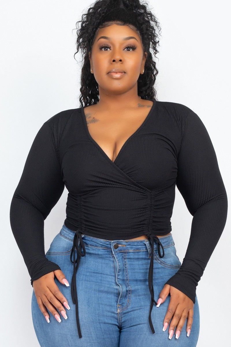 Black Drawstring long sleeve