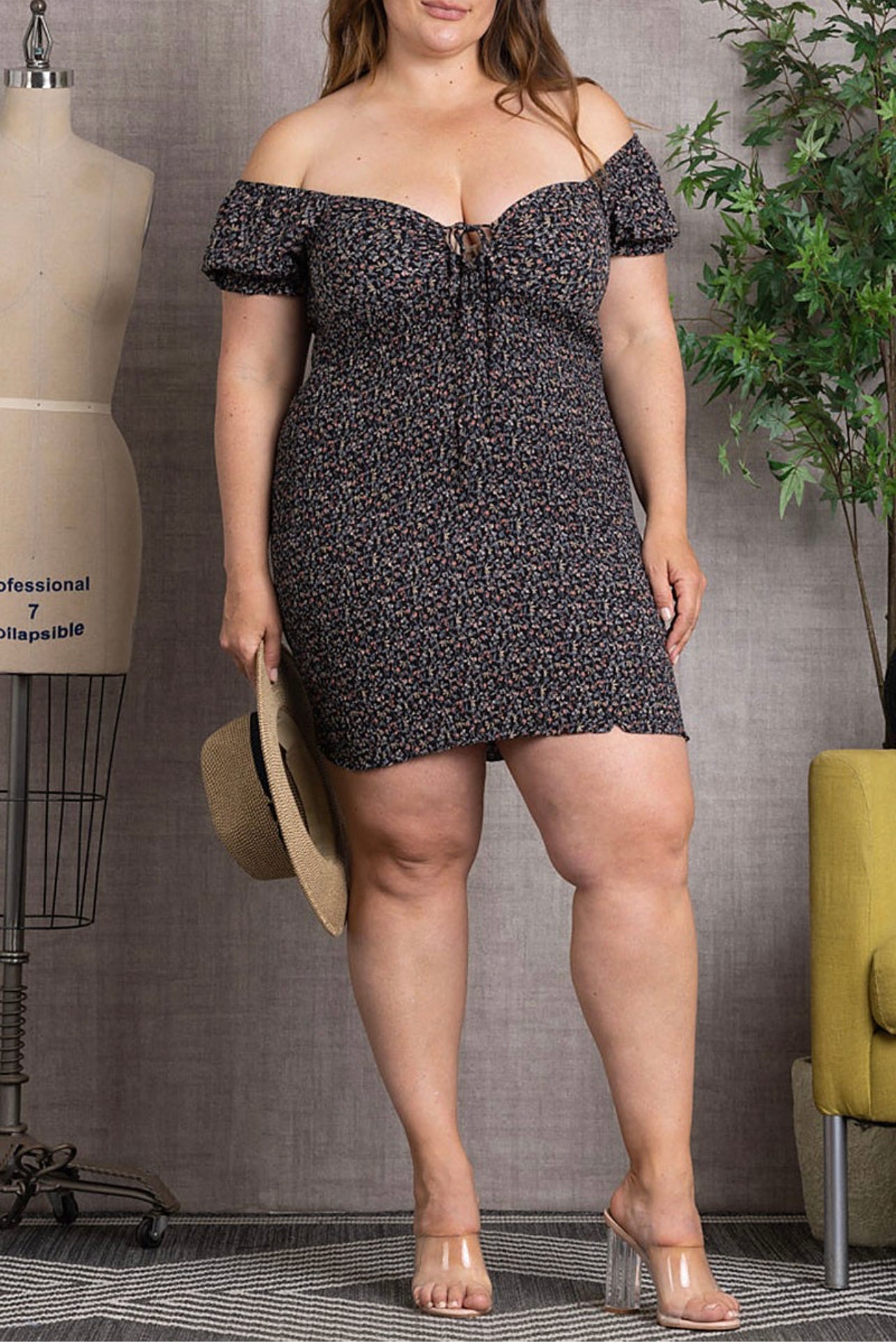 Smocked Plus junior size Mini Dress
