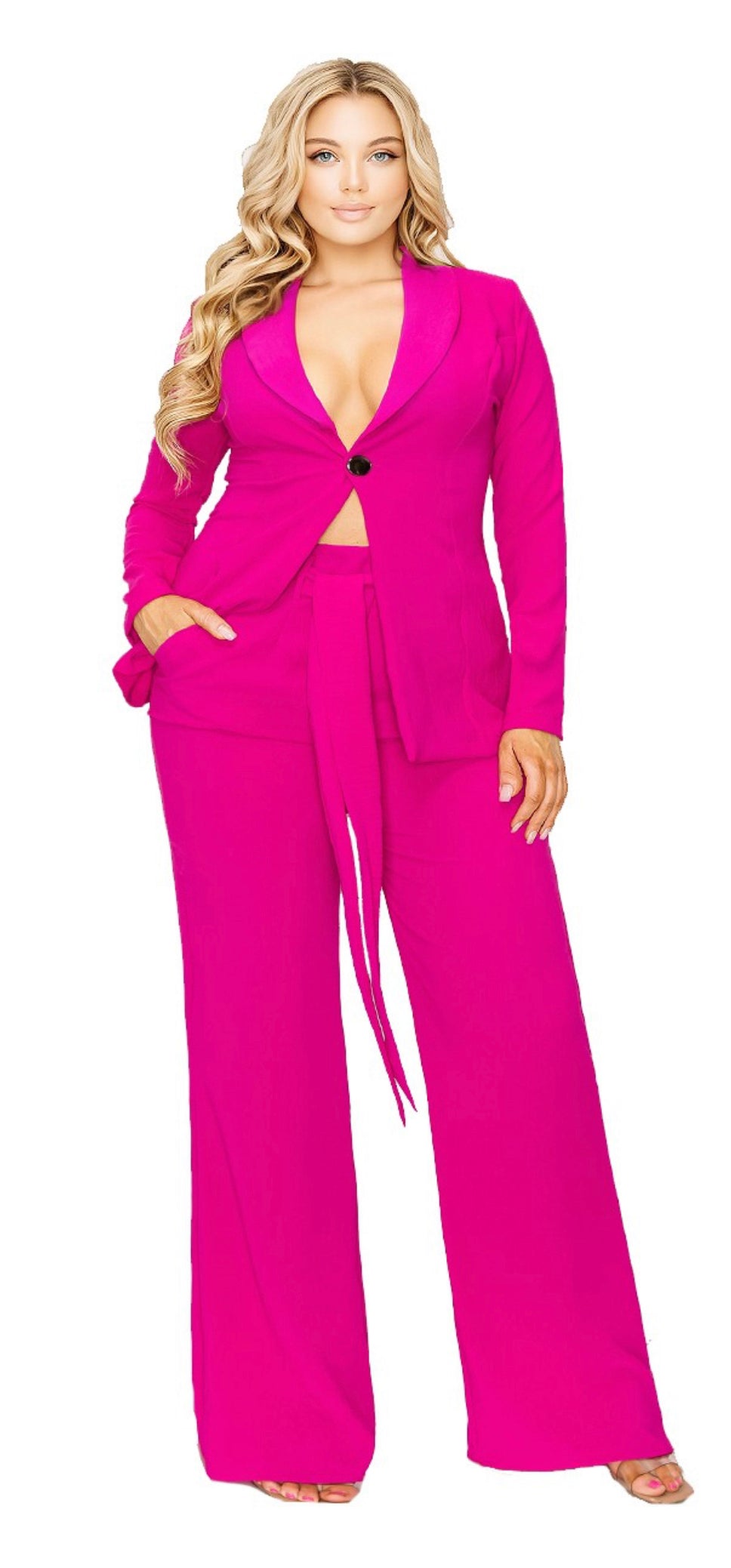 Solid 2 piece Blazer set