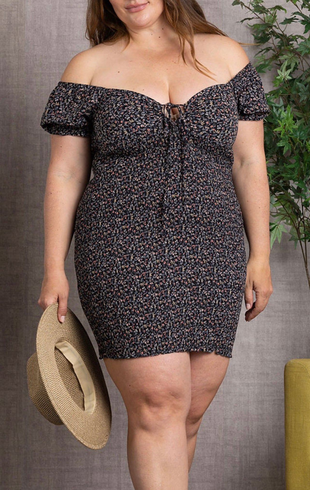 Smocked Plus junior size Mini Dress