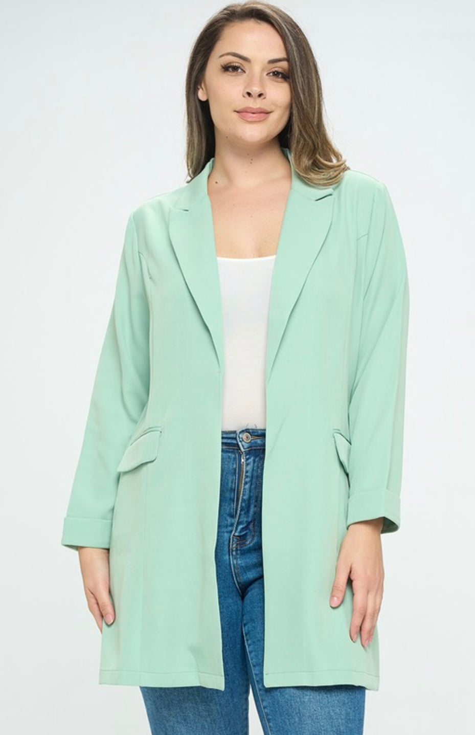 Junior Plus Size Sage Coat