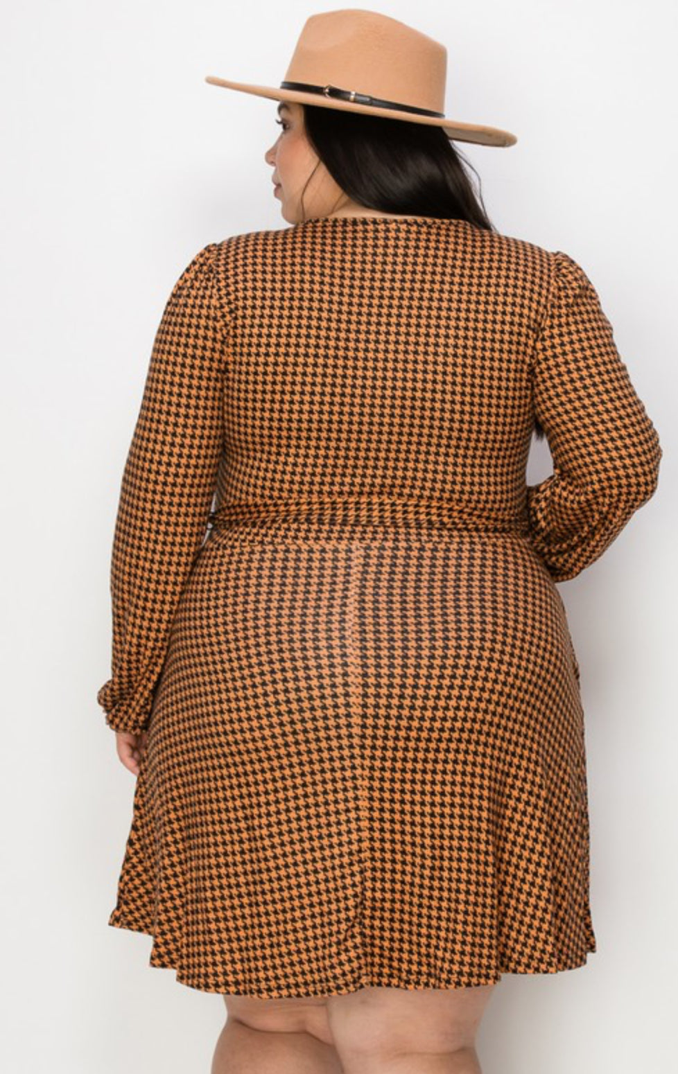 V neck long sleeve print dress W/ Pockets