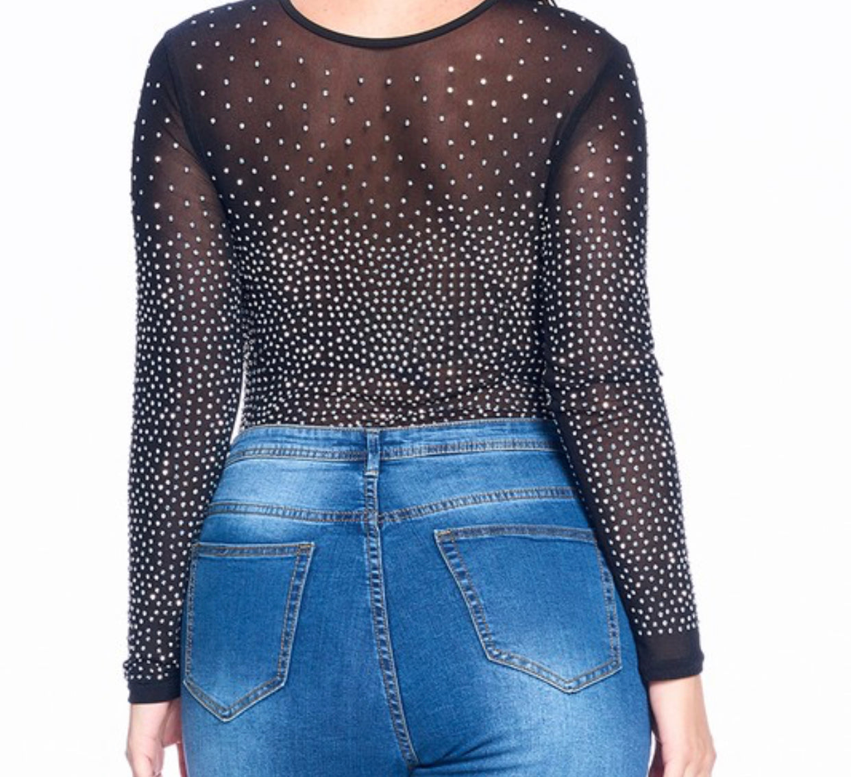 Rhinestones Embellished Bodysuit