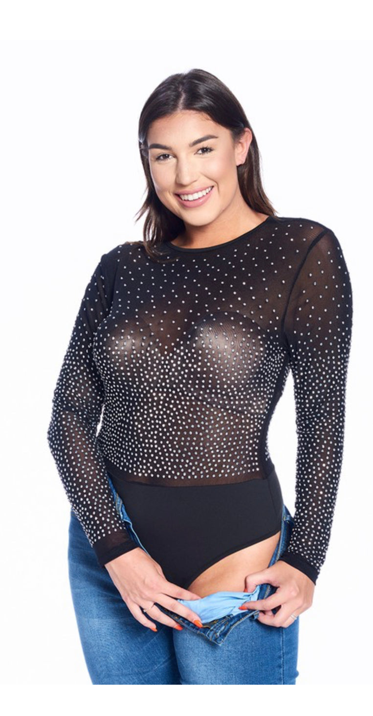 Rhinestones Embellished Bodysuit