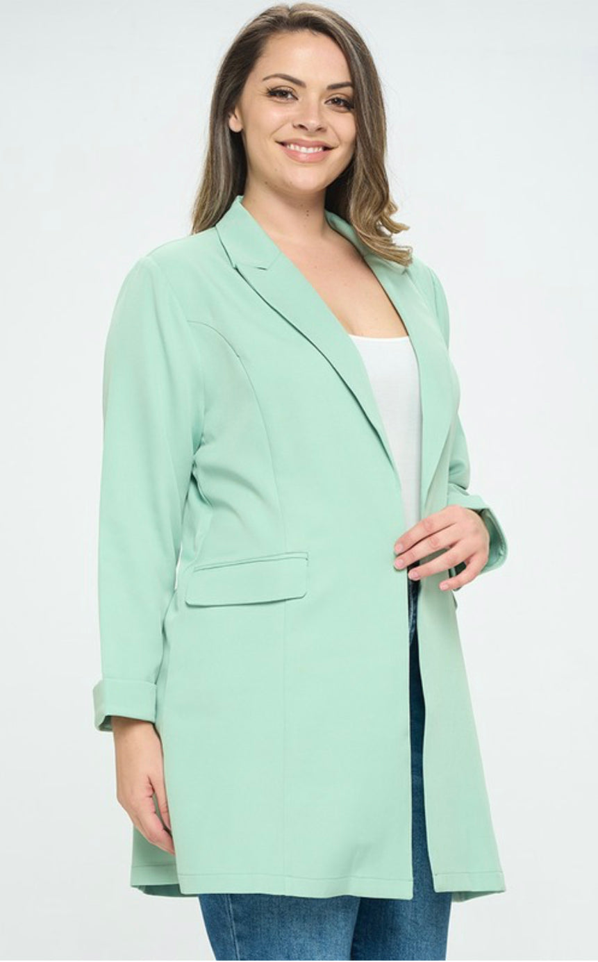 Junior Plus Size Sage Coat